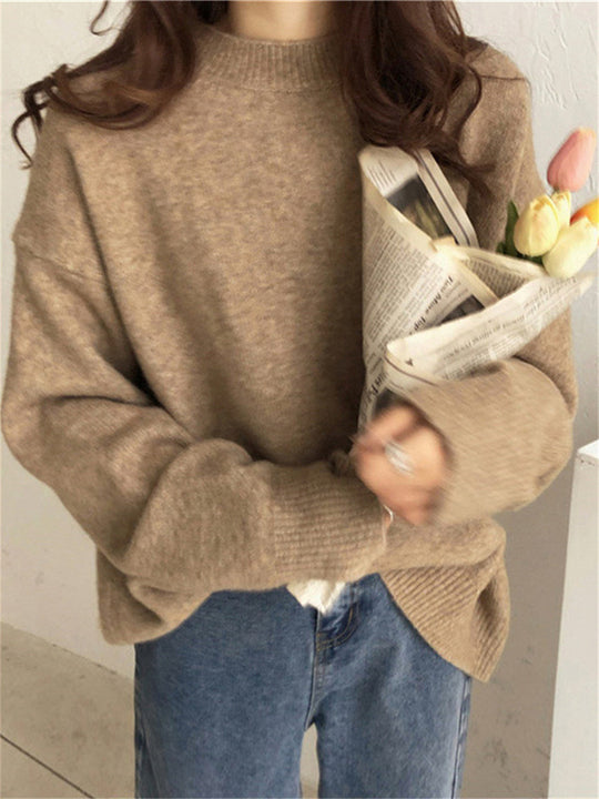 Damen Oversized Strickpullover mit weichem Material und lässigem Schnitt EB
