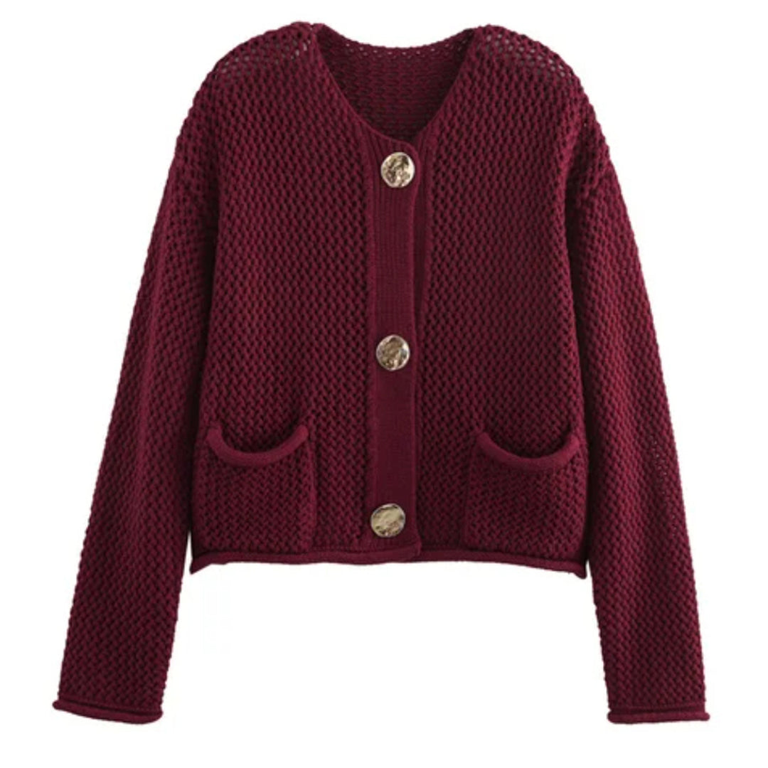 Damen Strickjacke mit dekorativen Knöpfen EB
