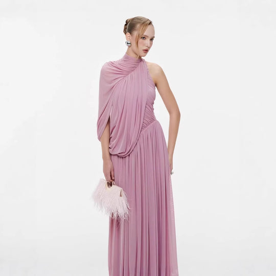 Damen Elegantes Abendkleid mit asymmetrischem Design und schicker Drapierung EB