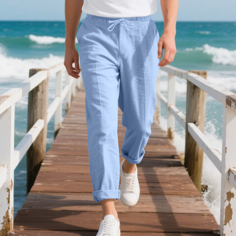 Herren Bequeme Strandhose mit verstellbarem Kordelzug EB