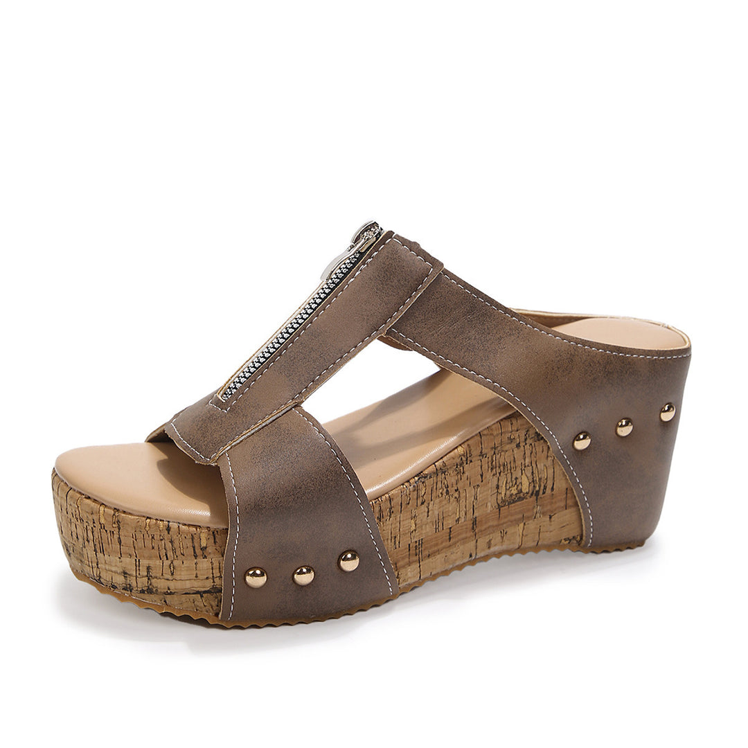 Damen Wedge-Pantoletten mit verstellbarem Riemendesign und komfortablem Fußbett EB