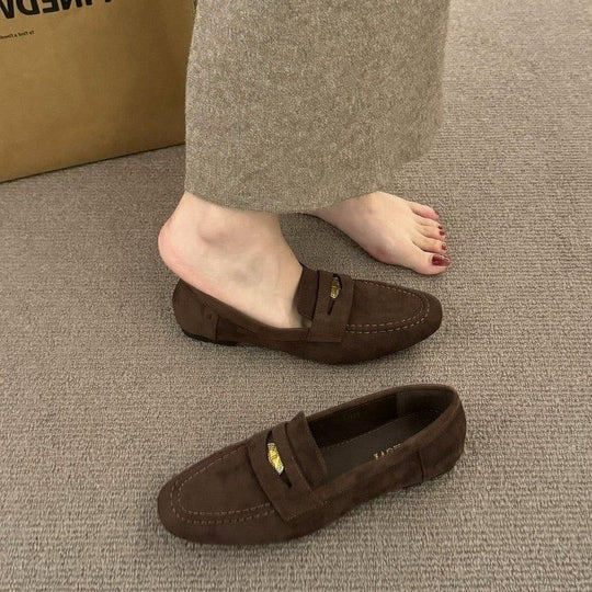 Damen Mokassins mit weichem Wildleder und elegantem Riemenverschluss EB