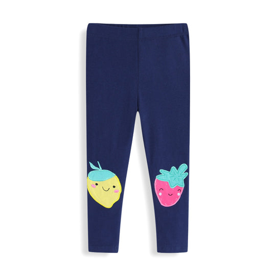 Mädchen Leggings mit fröhlichen Obst-Applikationen EB