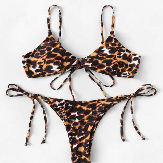 Damen Tiermuster Triangel-Bikini EB