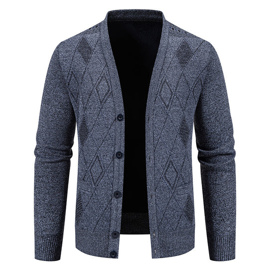 Herren Strickjacke mit eleganter Rautenstruktur EB