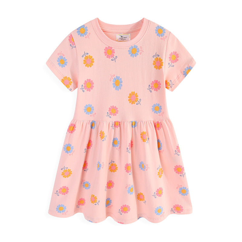 Mädchen Sommerkleid mit buntem Blumenmuster EB
