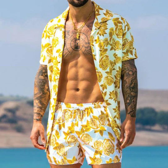 Herren modisches Kurzarmhemd und Shorts Set EB