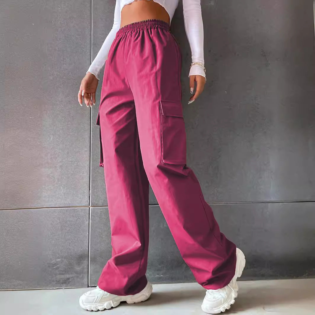 Damen Cargo-Hose mit seitlichen Taschen und elastischem Bund EB