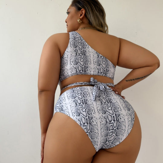 Damen Asymmetrisches Cut-Out Bikini-Set EB