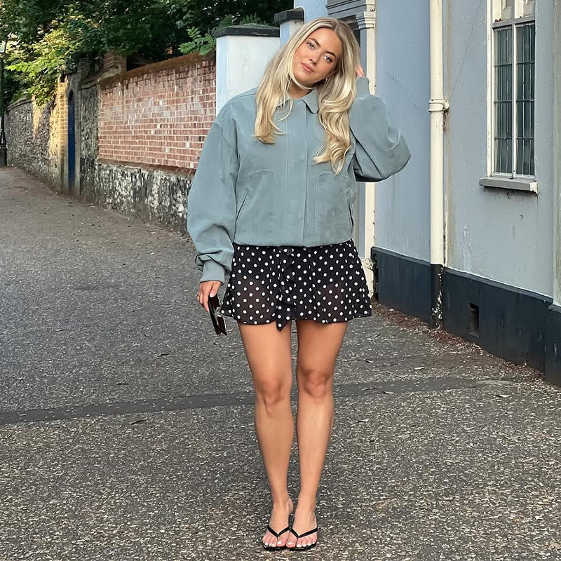 Damen Oversized Wildlederjacke EB