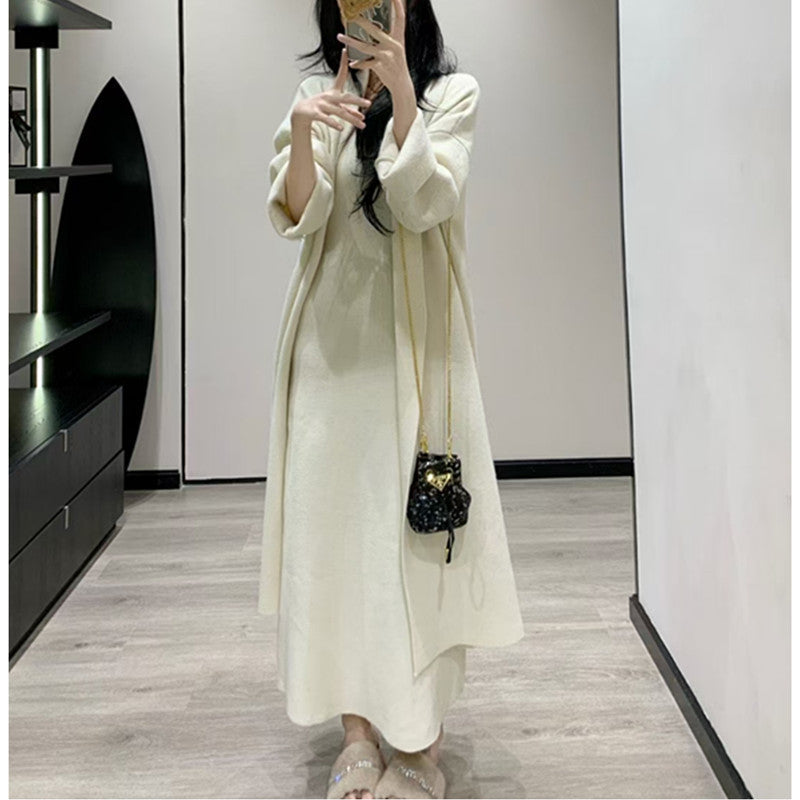 Damen Eleganter Strickmantel mit weitem Schnitt und praktischen Taschen EB