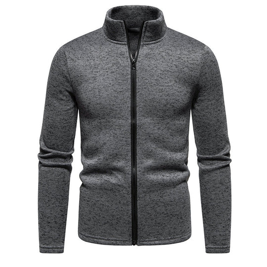 Herren Fleecejacke mit hoher Stehkragen und durchgehendem Reißverschluss EB