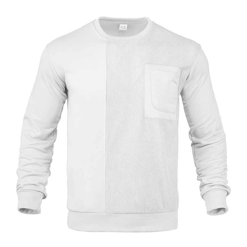 Herren modischer Sweatshirt mit strukturiertem Stoff und praktischer Tasche EB