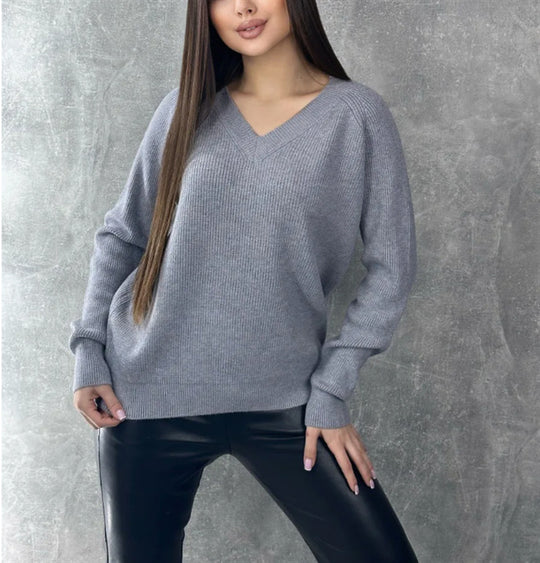 Damen V-Ausschnitt Pullover EB