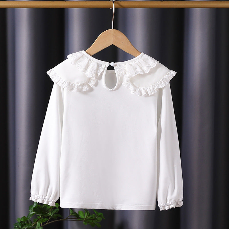 Mädchen Bluse mit romantischem Rüschensaum EB