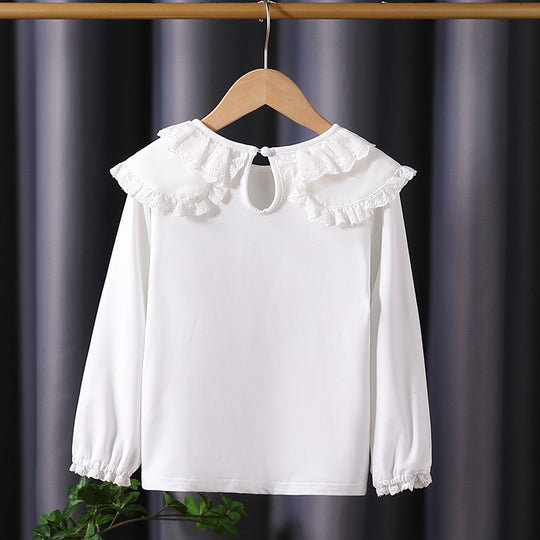 Mädchen Bluse mit romantischem Rüschensaum EB