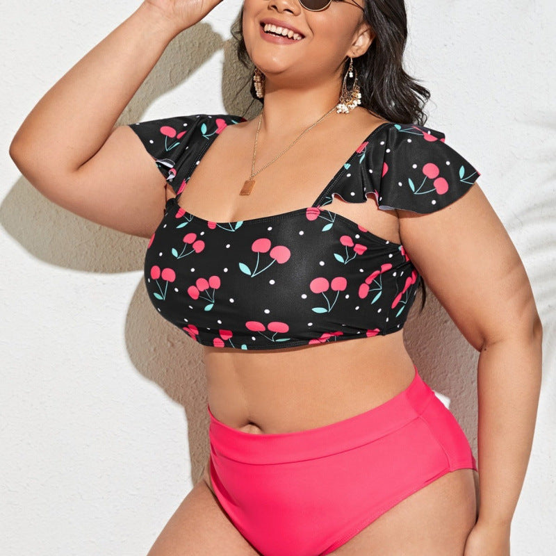 Damen Bikini-Set mit floralem Oberteil und hohem Taillen-Slip EB