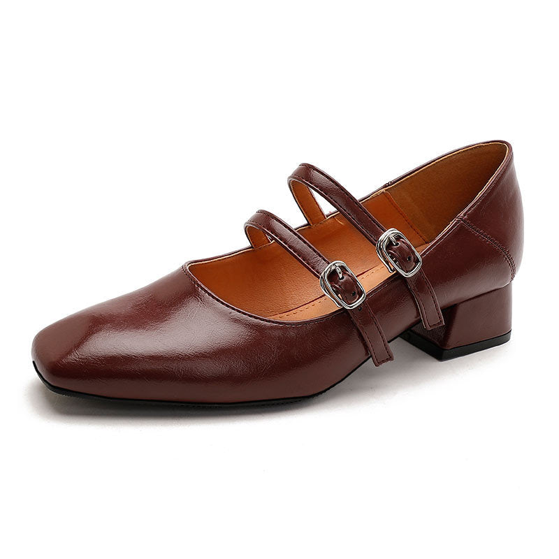 Damen elegante Mary Jane Schuhe mit modischem Absatz EB