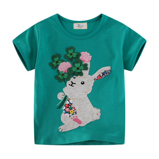 Kinder T-Shirt mit kreativem Hasen-Motiv EB