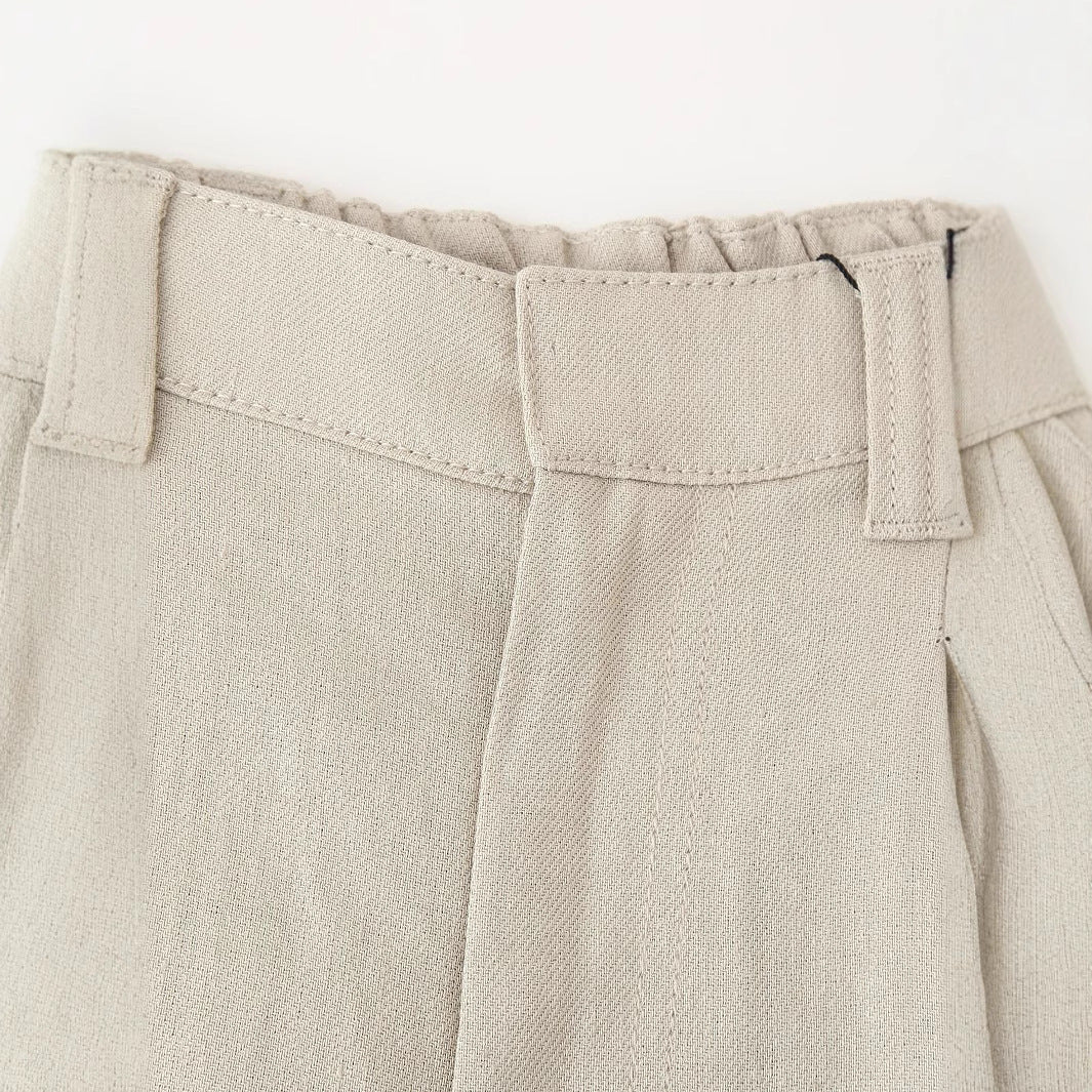 Damen elegante weite Anzughose mit Faltenwurf und hohem Bund EB