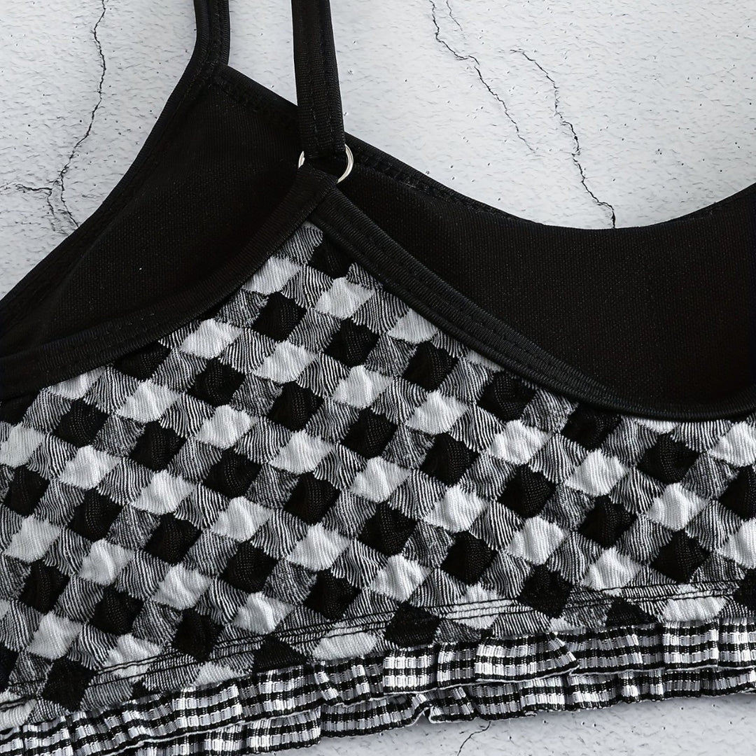Damen lässiger Crop-Top Bikini EB
