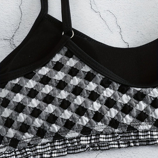 Damen lässiger Crop-Top Bikini EB