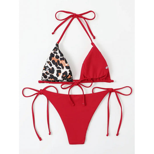 Damen Triangel-Bikini mit auffälligen Muster EB