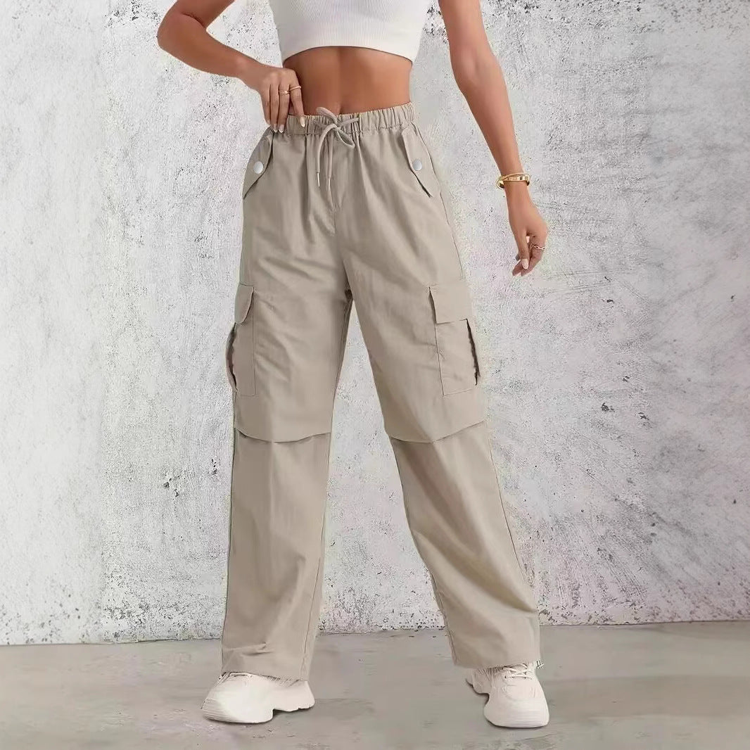 Damen Cargo-Hose mit seitlichen Taschen und elastischem Bund EB