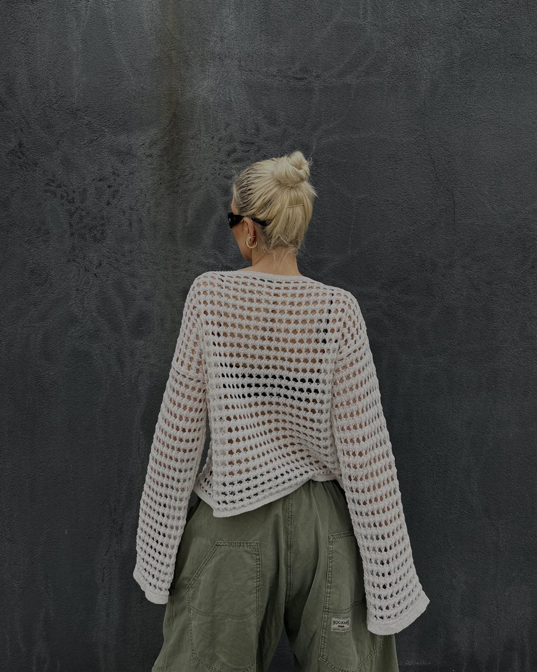 Damen luftiger Netzpullover EB