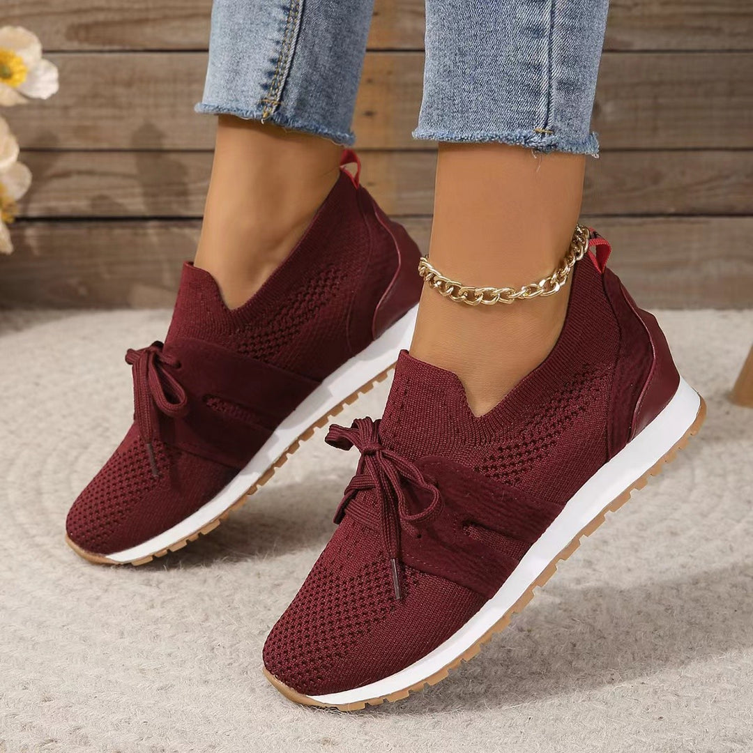 Damen nan leichte Strick-Sneaker mit ergonomischem Memory-Fußbett und rutschfester Profilsohle EB
