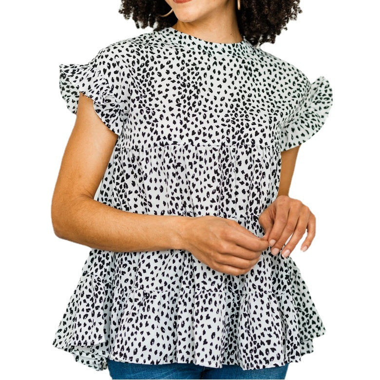Damen Luftiges Oberteil mit Volantdetails EB