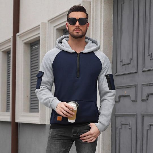 Herren Modischer Kapuzenpullover mit praktischen Reißverschluss-Details und sportlichem Schnitt EB