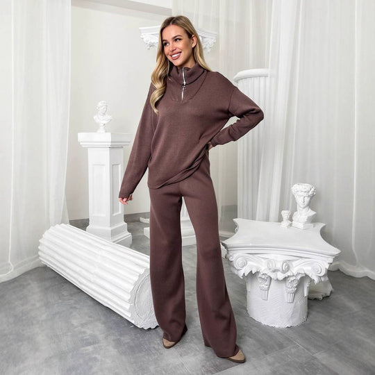 Damen Komfortables Sweat-Set mit hohem Kragen EB