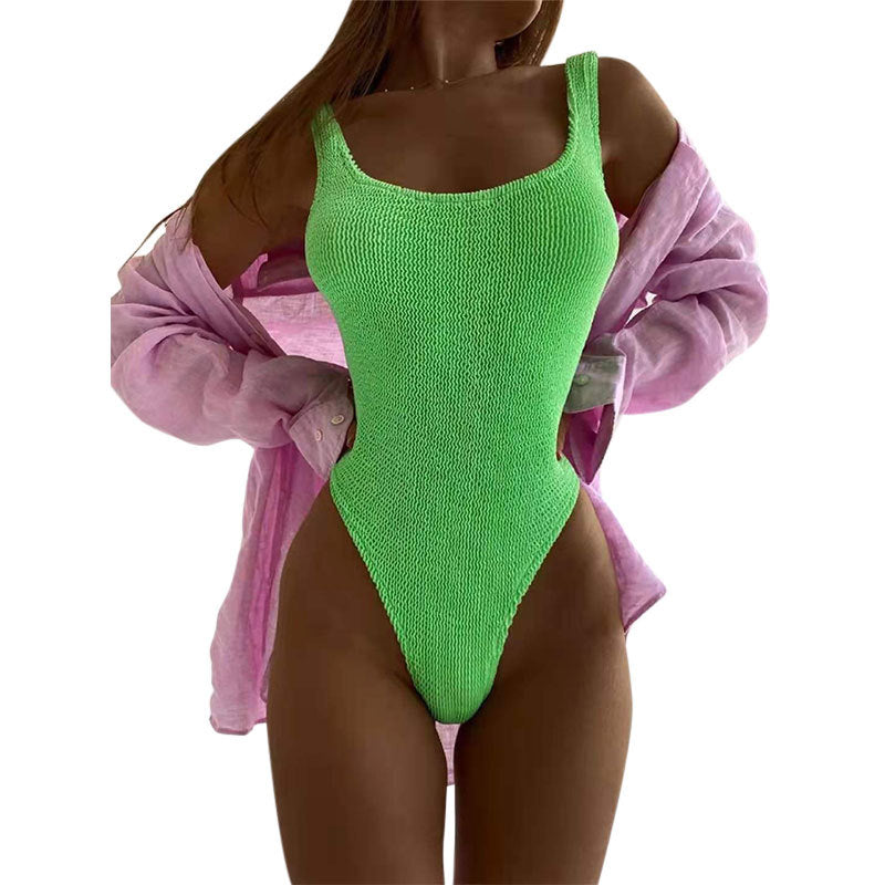 Damen Einteiler Badeanzug mit strukturiertem Mesh-Material EB