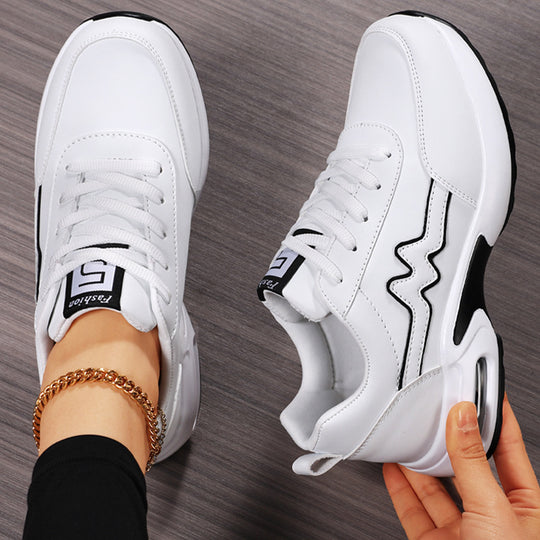 Damen nan modischer Sneaker mit geformter Seitenwelle, gedämpfter Luftkapselferse und ergonomischem Plateau-Fußbett EB