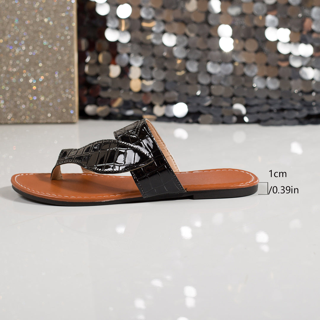 Damen modische Flip-Flop Sandalen mit Blattdesign EB