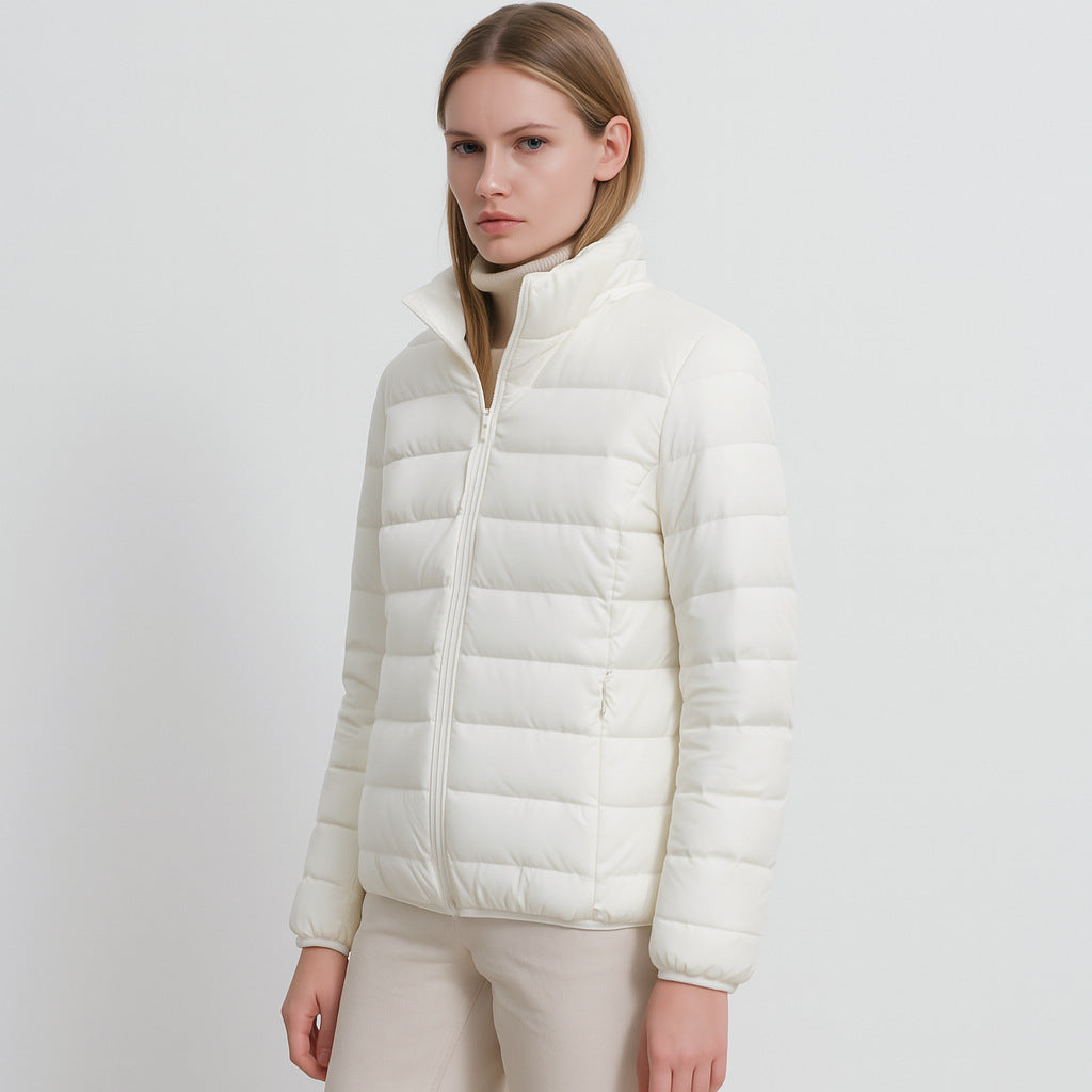 Damen Isolierte Steppjacke mit hohem Kragen und elastischen Bündchen EB