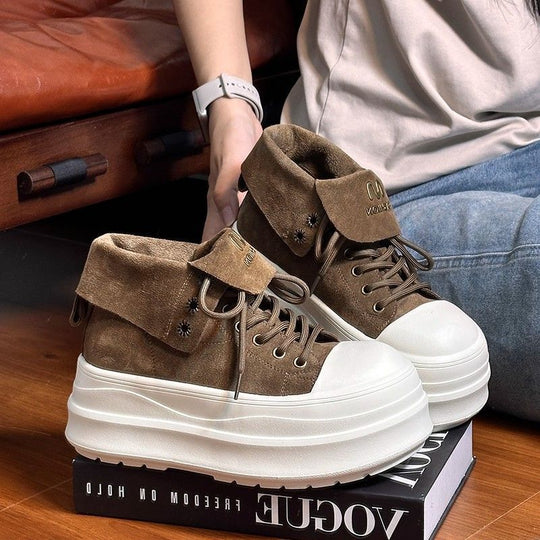 Damen Plateausneaker mit modischem Umschlag und komfortabler Sohle EB