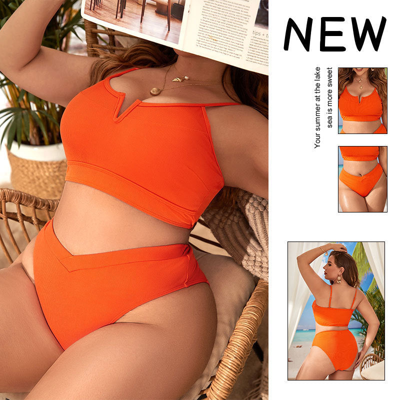 Damen Bikini-Set mit hochtailliertem Höschen und sportlichem Oberteil EB