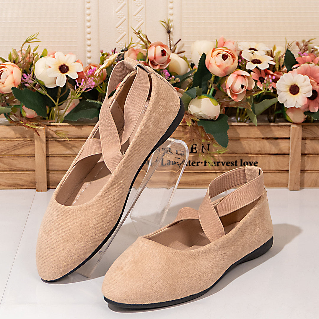 Damen Ballerinas mit elegantem Überkreuzriemen und weichem Innenfutter EB