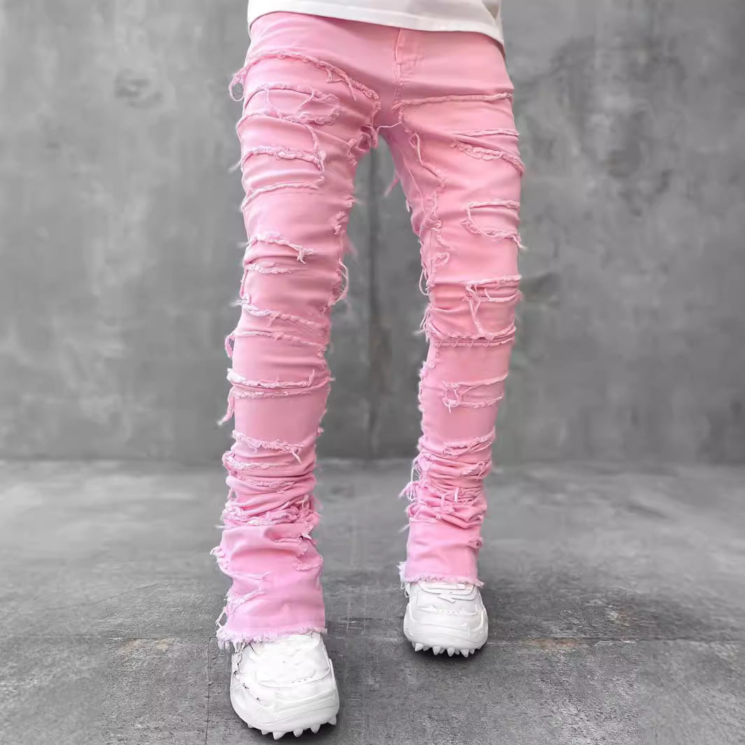 Herren modische Ripped Denim-Hose im lässigen Street-Style EB