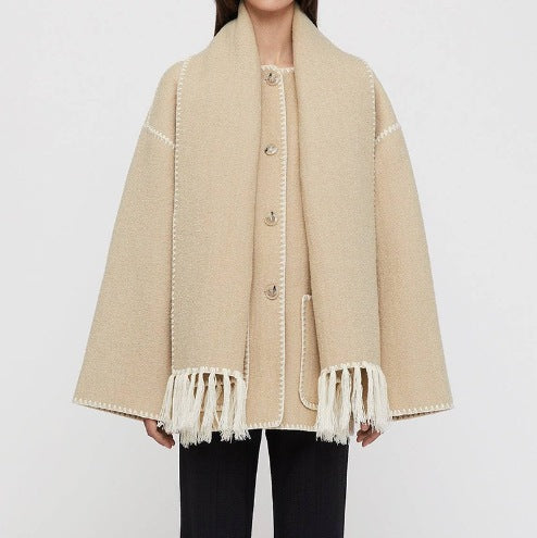 Damen Fransenjacke mit eleganter Saumverzierung EB