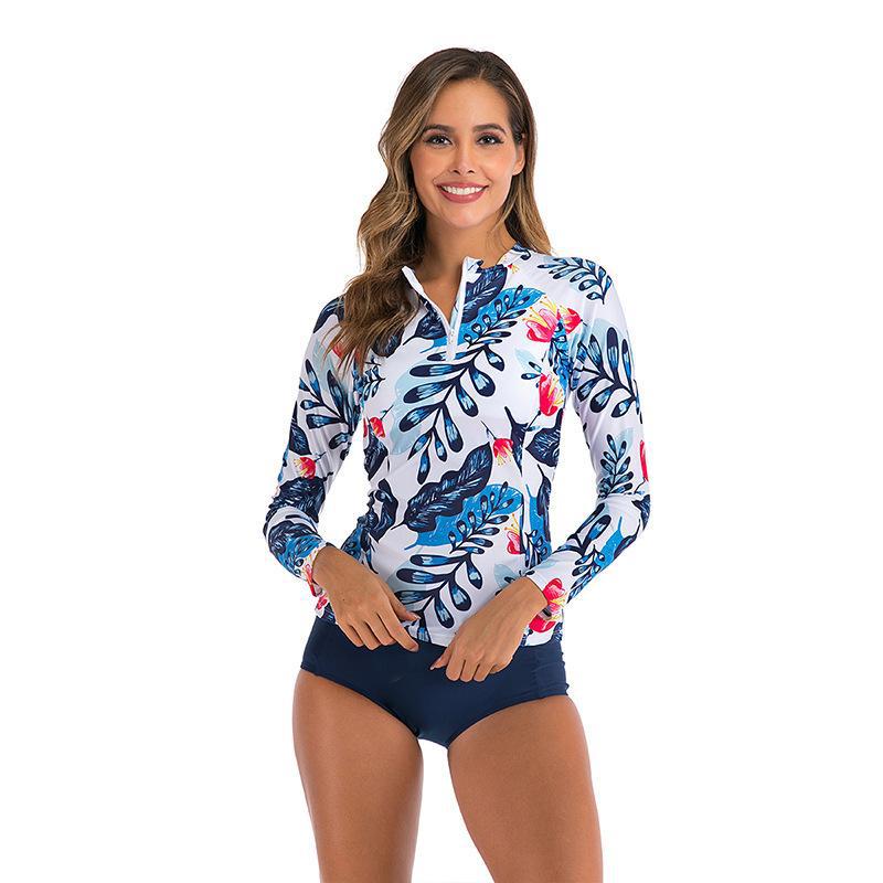 Damen UV-Schutz Rashguard mit floralem Muster EB