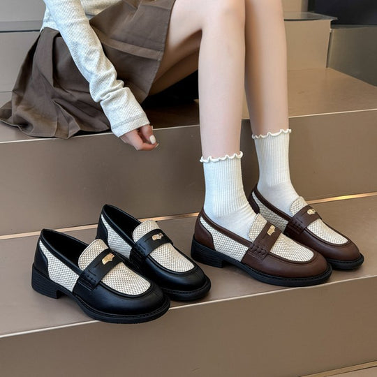 Damen Modische Mokassins mit eleganter Schnallenverzierung EB