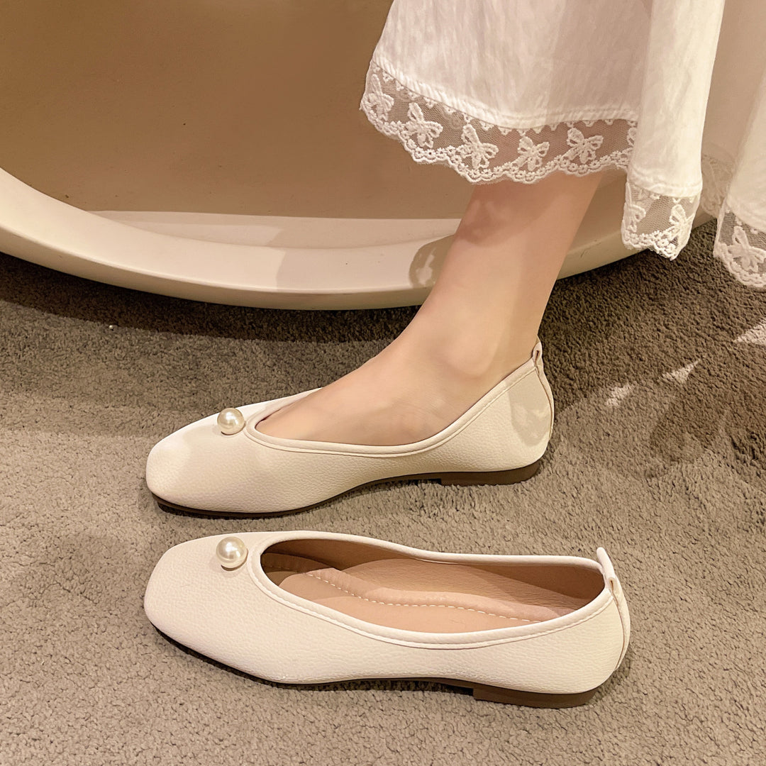 Damen modische Ballerinas mit glamourösem Schmuckdetail EB