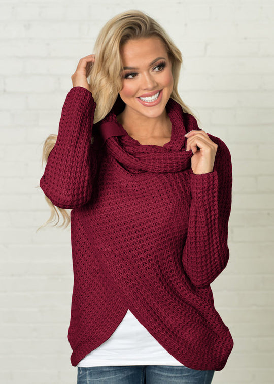 Damen Strickjacke mit asymmetrischem Verschluss und komfortablem Kragen EB