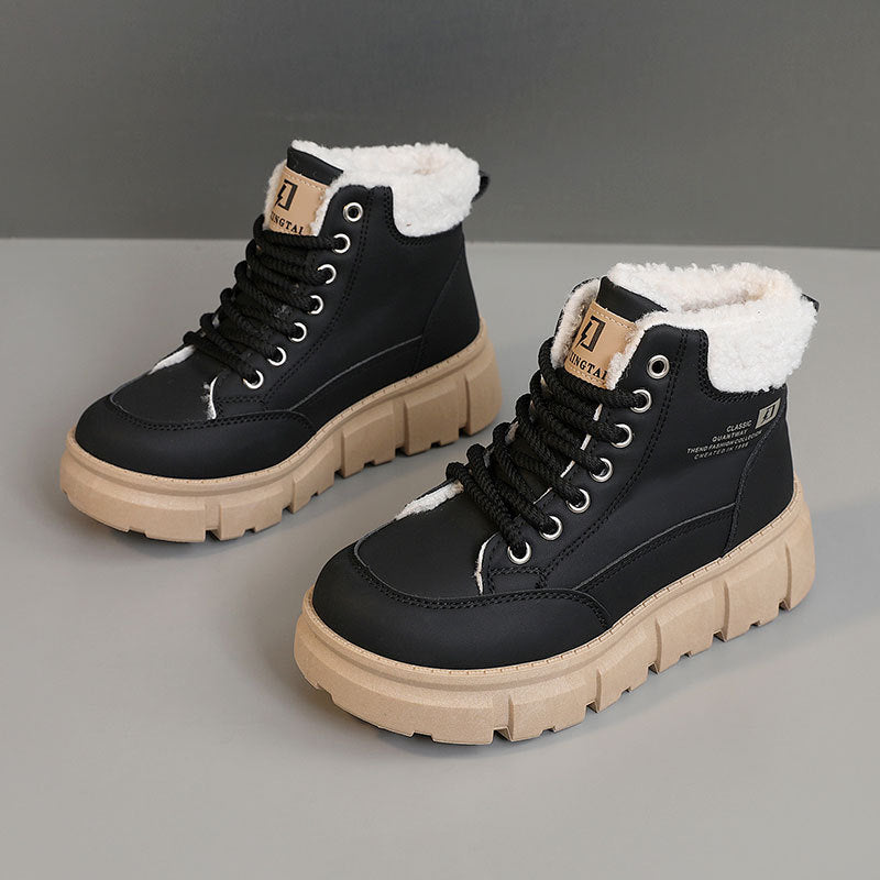 Damen Hohe Stiefel mit flauschigem Innenfutter und rutschfester Sohle EB
