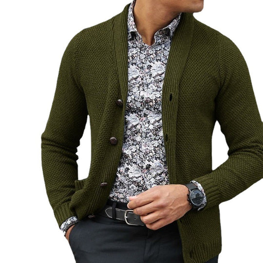 Herren Strickjacke mit eleganten Knopfdetails und strukturierter Textur EB