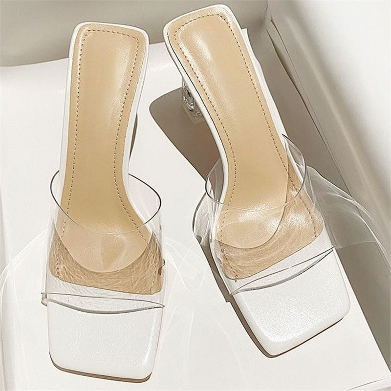 Damen transparente Mules mit elegantem Design EB