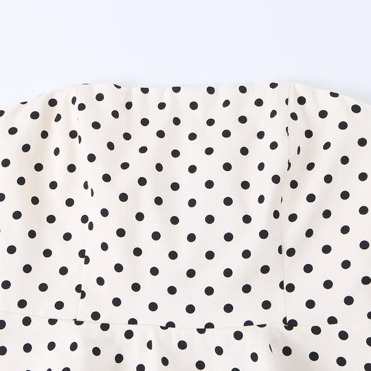 Damen Peplum-Oberteil mit strukturiertem Polka-Dot-Muster EB